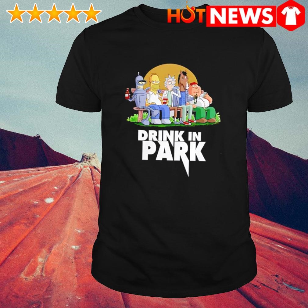 Original The Simpsons drink in park cartoon retro shirt